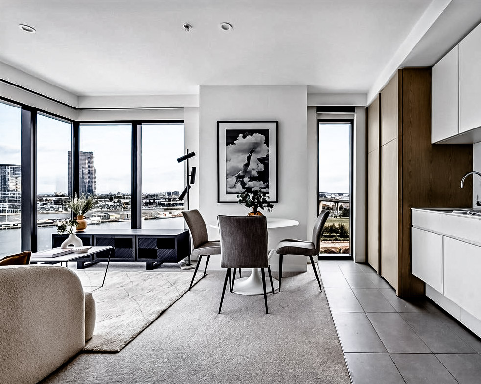 Property Styling_Docklands_Kitchen + Dining + Living